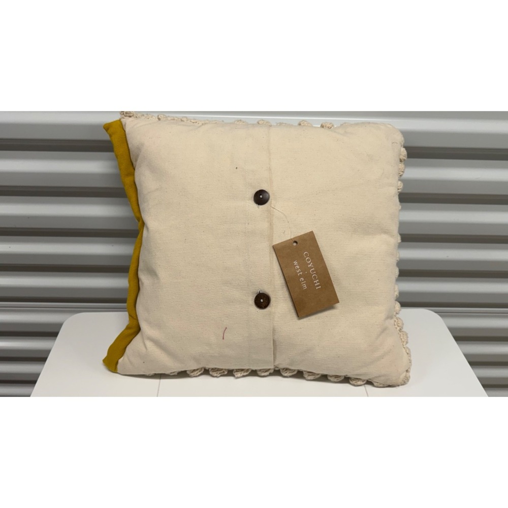 West Elm + Coyuchi Natural 17x17 Boho Throw Pillow